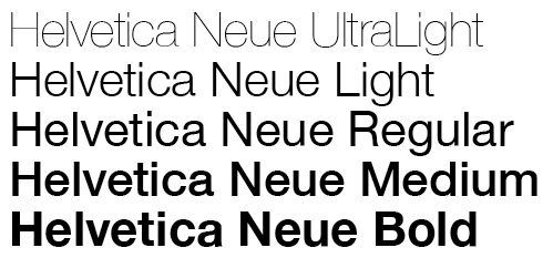 The Helvetica Neue font family